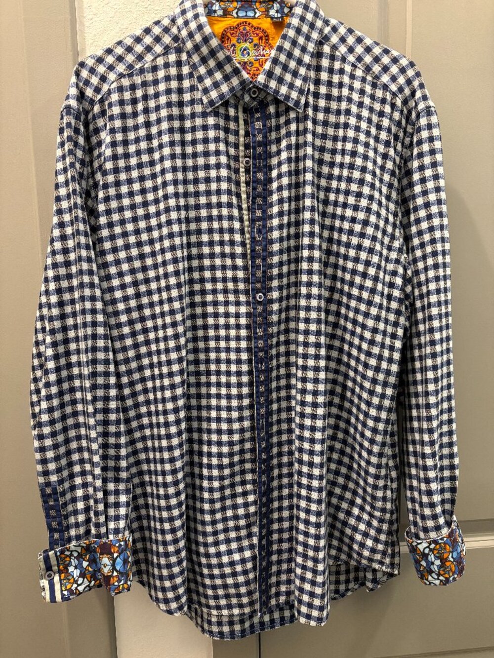 Robert Graham XL Navy/Lt Blue